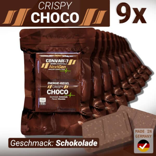 9 x CONVAR-7 NextGen Energieriegel - Crispy Choco (120g)